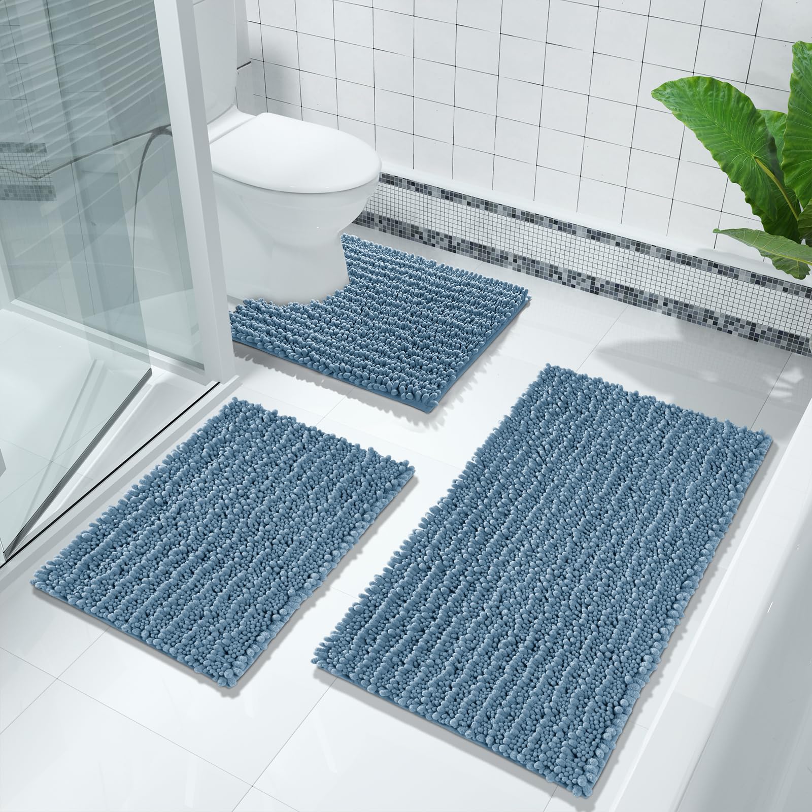 Yimobra Extra Soft Absorbent Chenille Bath Rug Mat - 55