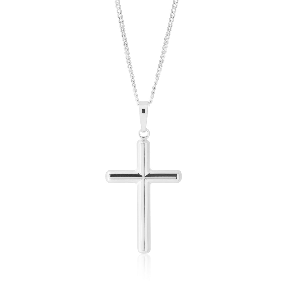 9ct White Gold Cross Pendant for Women - Elegant Religious Jewelry Gift for Baptism, Confirmation & Everyday Wear