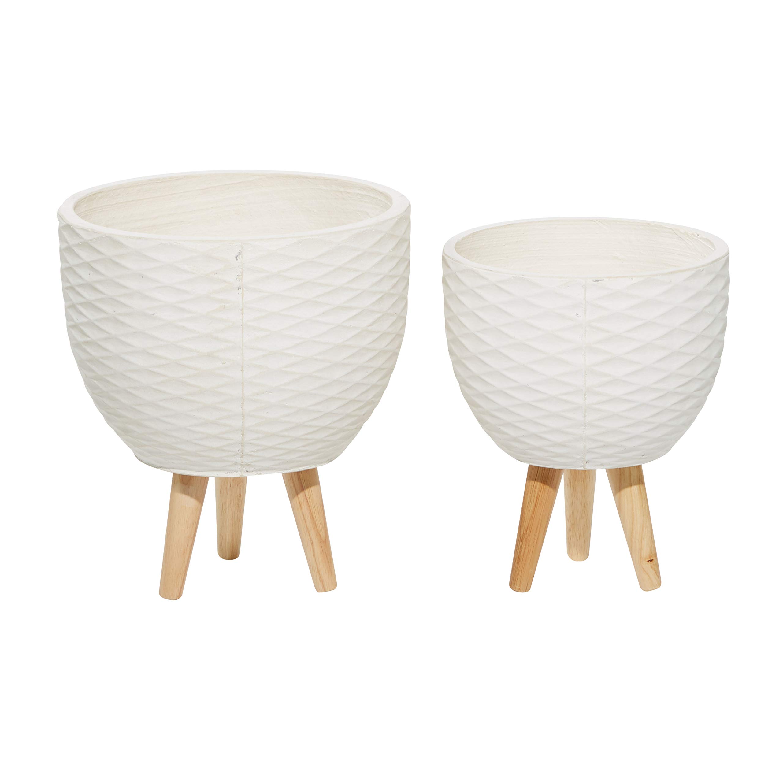 Deco 79 Modern Ceramic Geometric Planter Set of 2 - 16
