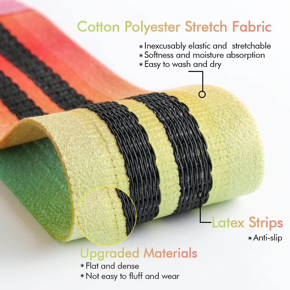 Premium Fabric Resistance Bands Set - High Stretch Booty Bands for Yoga, Fitness & Home Workouts | Glute Loop Bands for Strength Training & Toning | Perfect for Gym, Pilates & Physical Therapy
