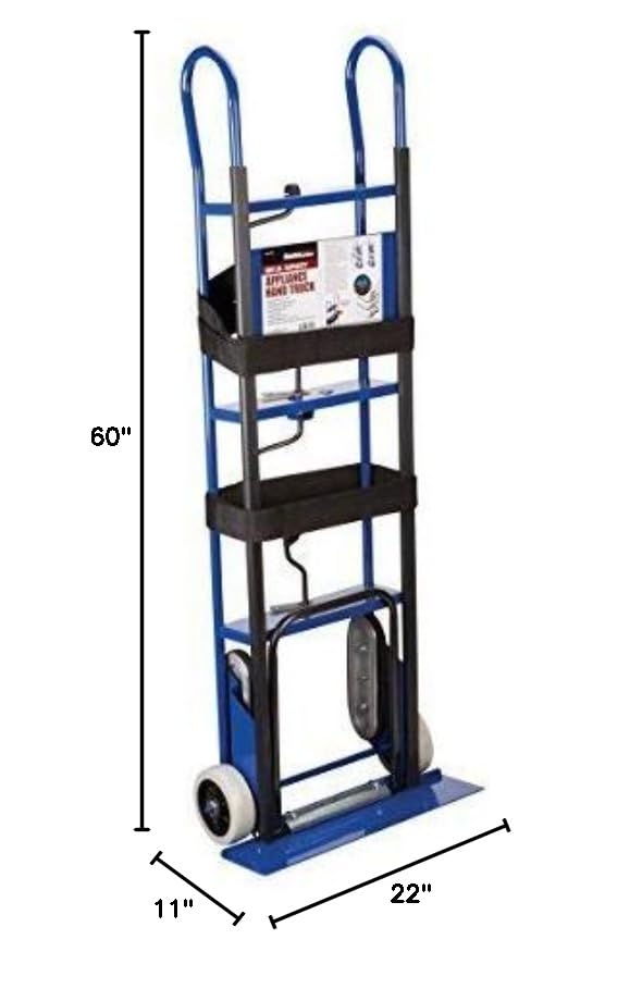 600 lb. Capacity Heavy Duty Appliance Hand Truck - Perfect for Moving Refrigerators, Washing Machines & Furniture - Home & Office Use