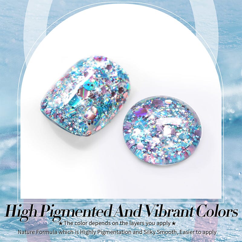 Multicolor Sequins Glitter Gel Polish - SG03 Stained Glass Nail Art (10ml) for Manicures, Pedicures & DIY Nail Designs at Home or Salon