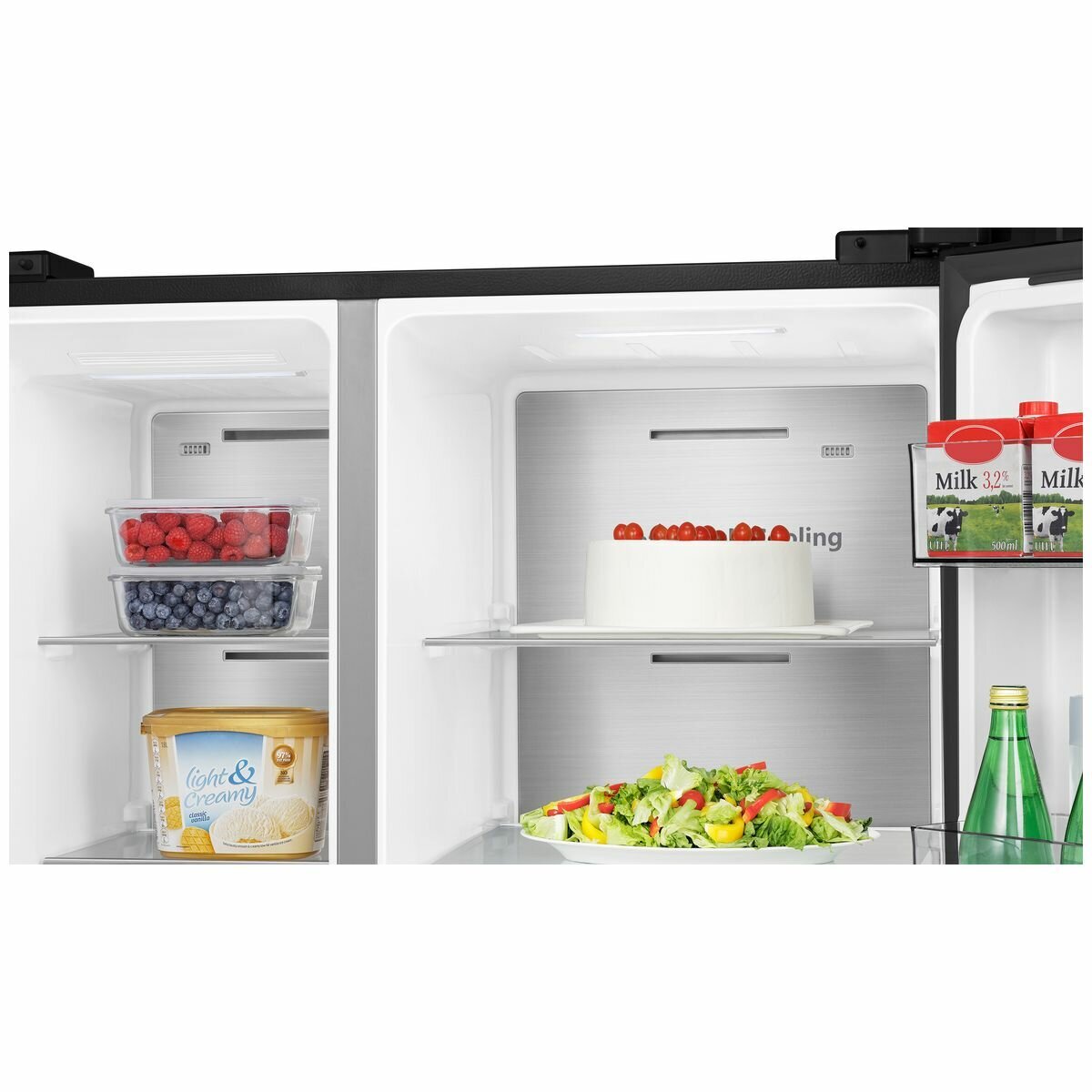 Hisense 632L Side by Side Refrigerator - Black Steel (HRSBS632BW) | Energy Efficient, Spacious Design for Modern Kitchens & Large Families