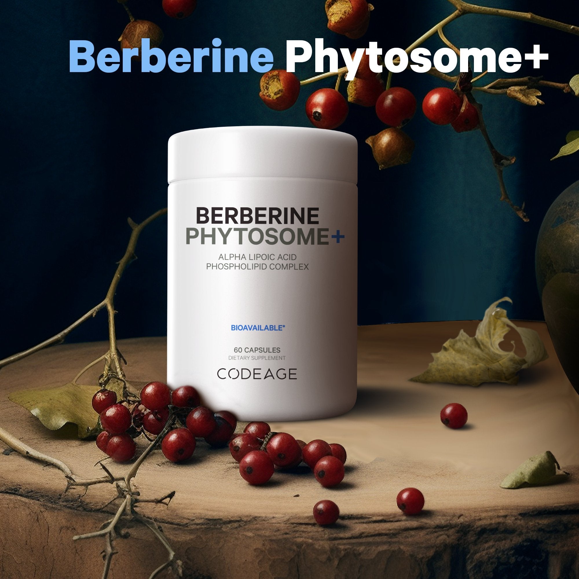 Codeage Berberine Phytosome Supplement - Premium Blood Sugar Support & Digestive Health - Vegan, Non-GMO - Supports Metabolism & Gut Health - Ideal for Daily Wellness & Natural Energy Boost