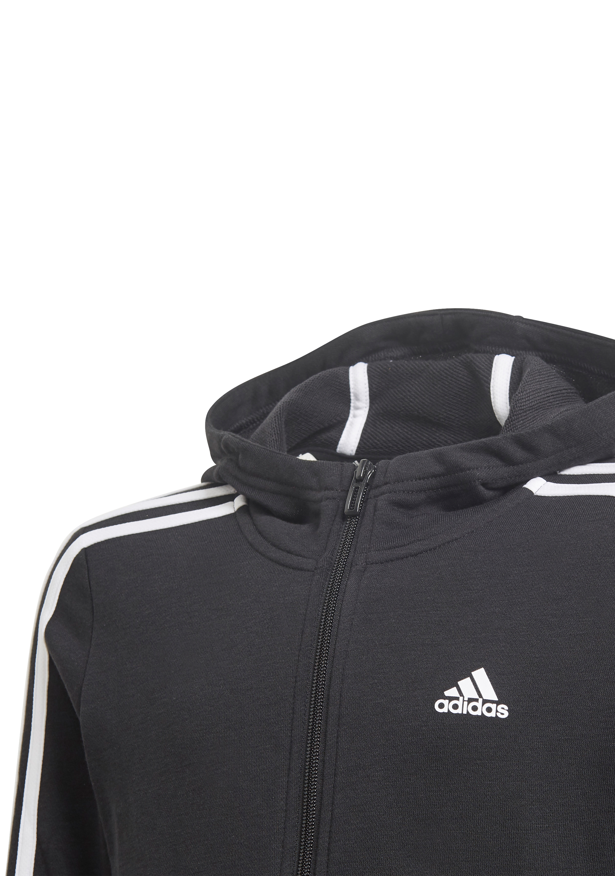 Adidas Girls Essentials 3-Stripe Full-Zip Hoodie - Comfortable Athletic Jacket for Teens & Kids - Perfect for School, Sports & Casual Wear