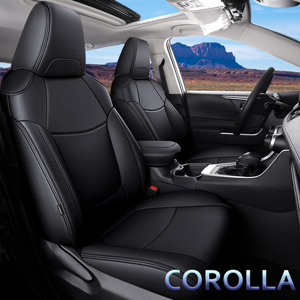 Premium Custom Fit Car Seat Covers for Toyota Corolla Hybrid 2020-2023 - Faux Leather Waterproof Full Set with Airbag Compatibility | Durable Vehicle Protection & Stylish Interior Upgrade | Perfect for Daily Commute, Road Trips & Family Protection