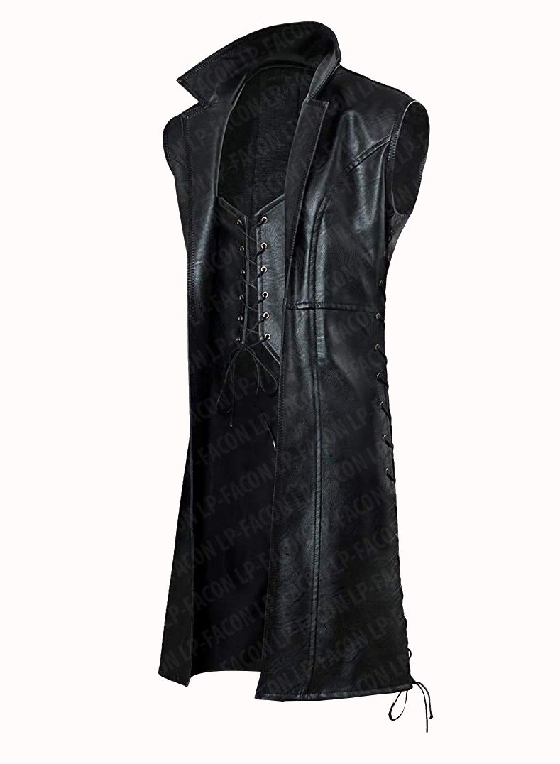 LP-FACON Men's DMC V Mysterious Cosplay Costume Leather Coat Jacket - Stylish Anime Gaming Outfit for Halloween, Cosplay Events & Themed Parties