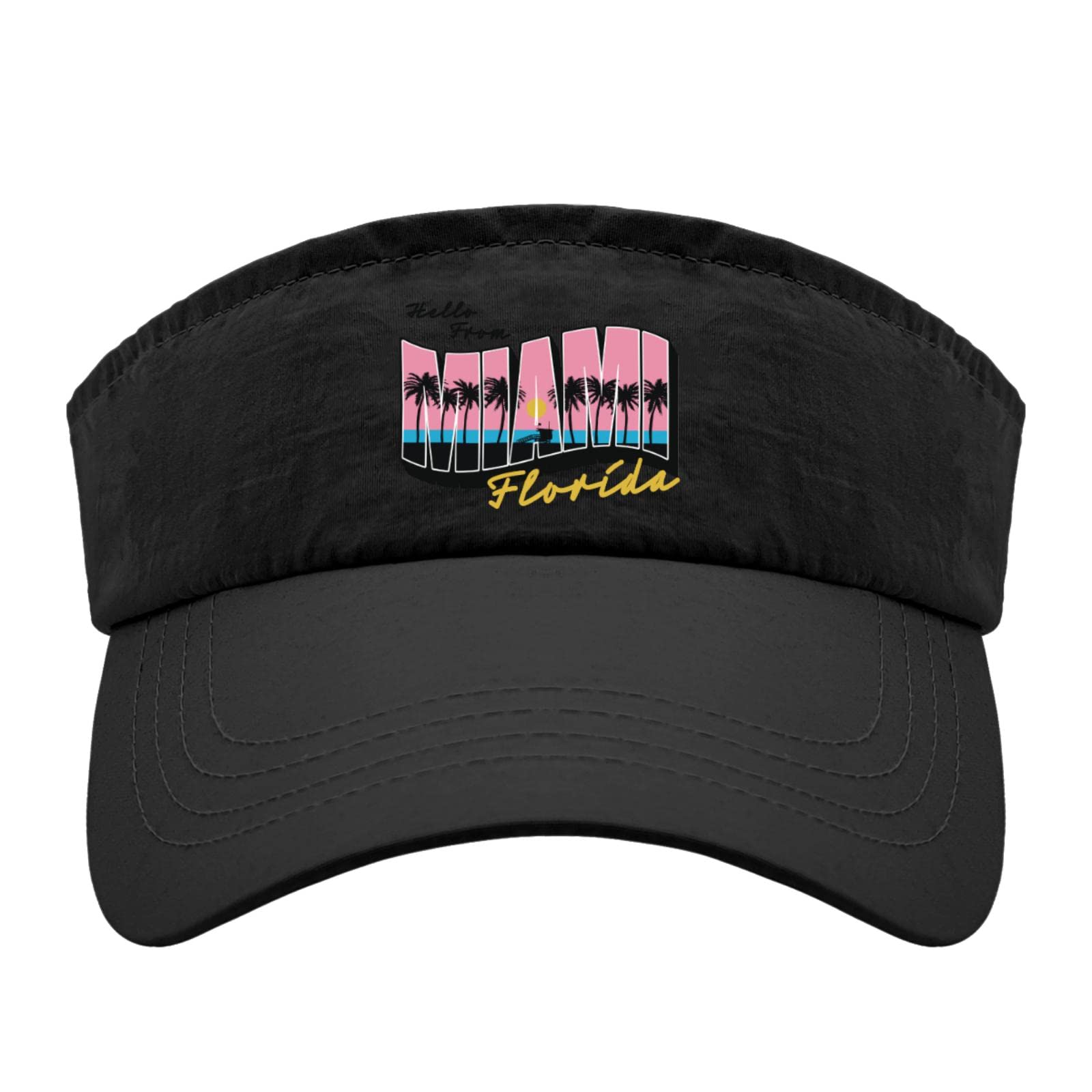 Reversible Sun Visor Hat for Men - Miami Beach Florida Style UV Protection Cap | Perfect for Golf, Fishing, Running & Outdoor Activities