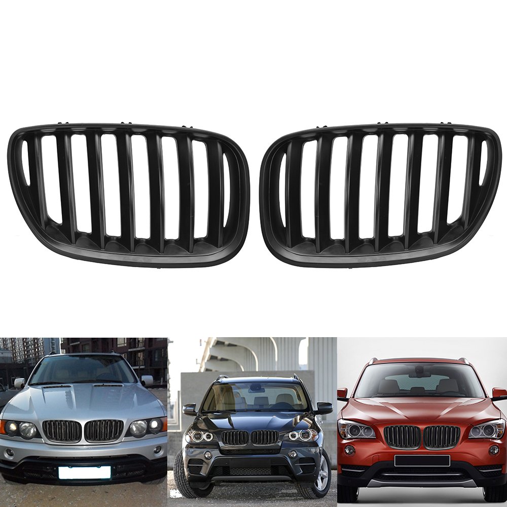 BMW E53 X5 LCI Front Hood Left & Right Kidney Grille Replacement (2004-2006) - Perfect Fit for X5 SUV Customization & Car Restoration Projects