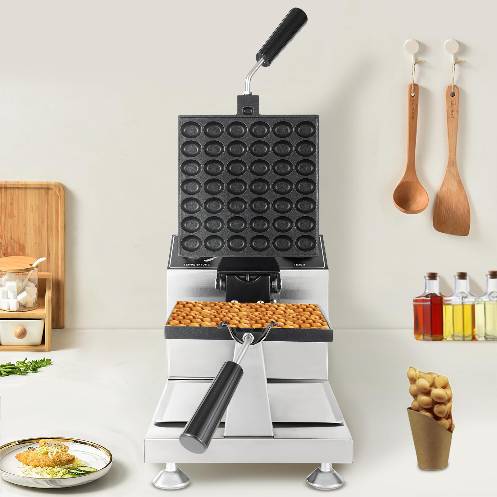Commercial Waffle Maker Machine 110V - Electric Nonstick Belgian Waffle Iron for Bakery, Restaurant & Home Use - Perfect for Breakfast, Brunch & Dessert Making