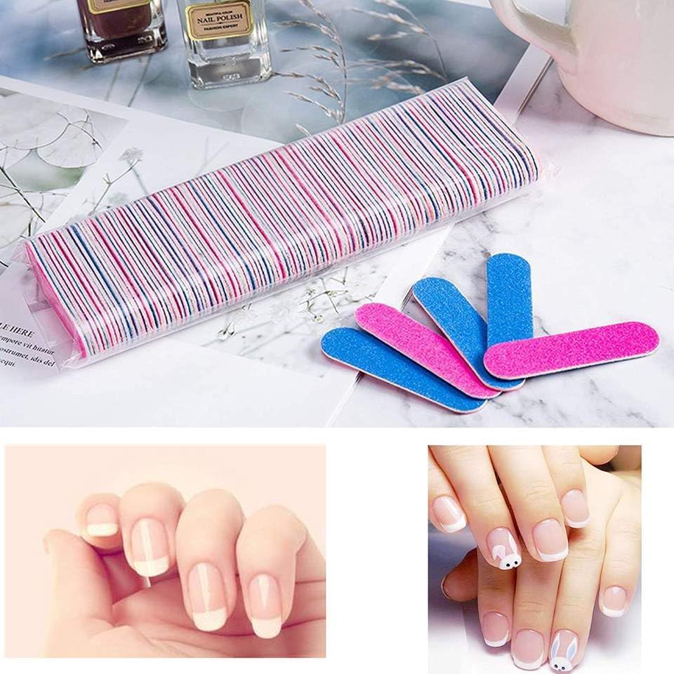 100Pcs Disposable Mini Nail File Set - Professional Double Sided Emery Boards for Manicure, Nail Care & Home Use | Perfect for Nail Salons, DIY Nail Art & Travel Grooming Kits
