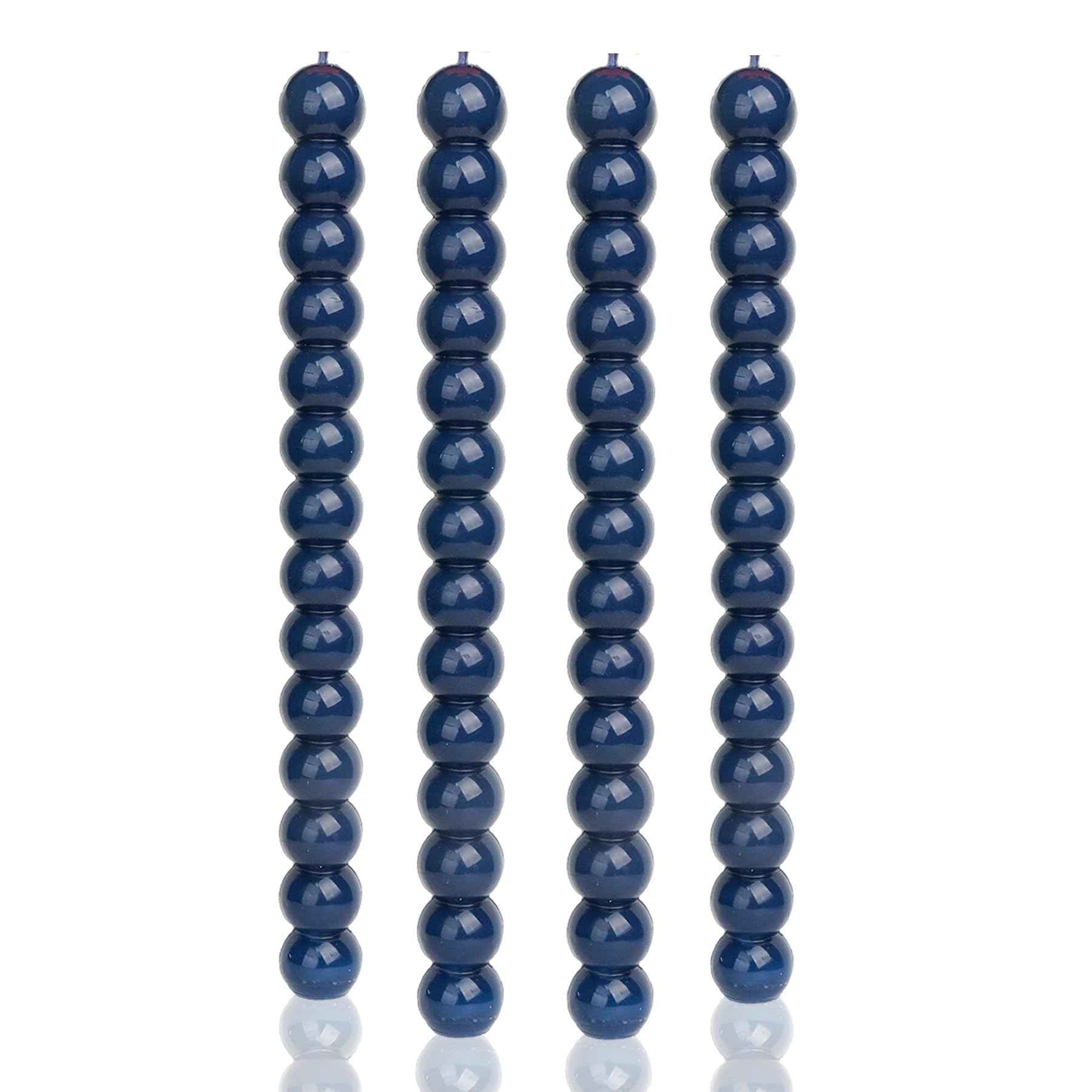 Navy Spiral Taper Candles Set of 4 - 10inch Unscented Dripless Candles for Wedding & Church Decor