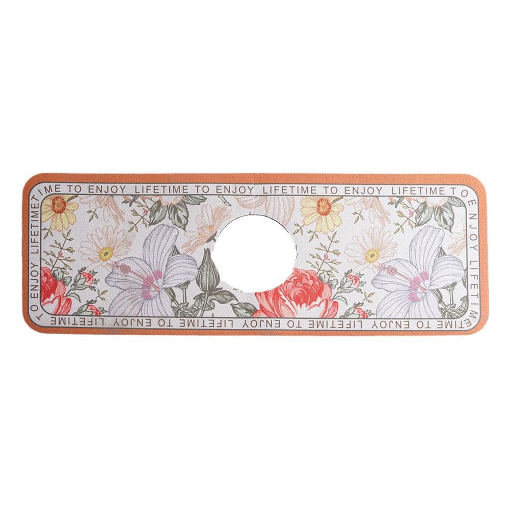 1PC Floral Faucet Drying Mat - Non-Slip Sink Drain Pad, Absorbent Kitchen Counter Mat for Dishes & Utensils | Perfect for Modern Farmhouse & Boho Style Kitchens