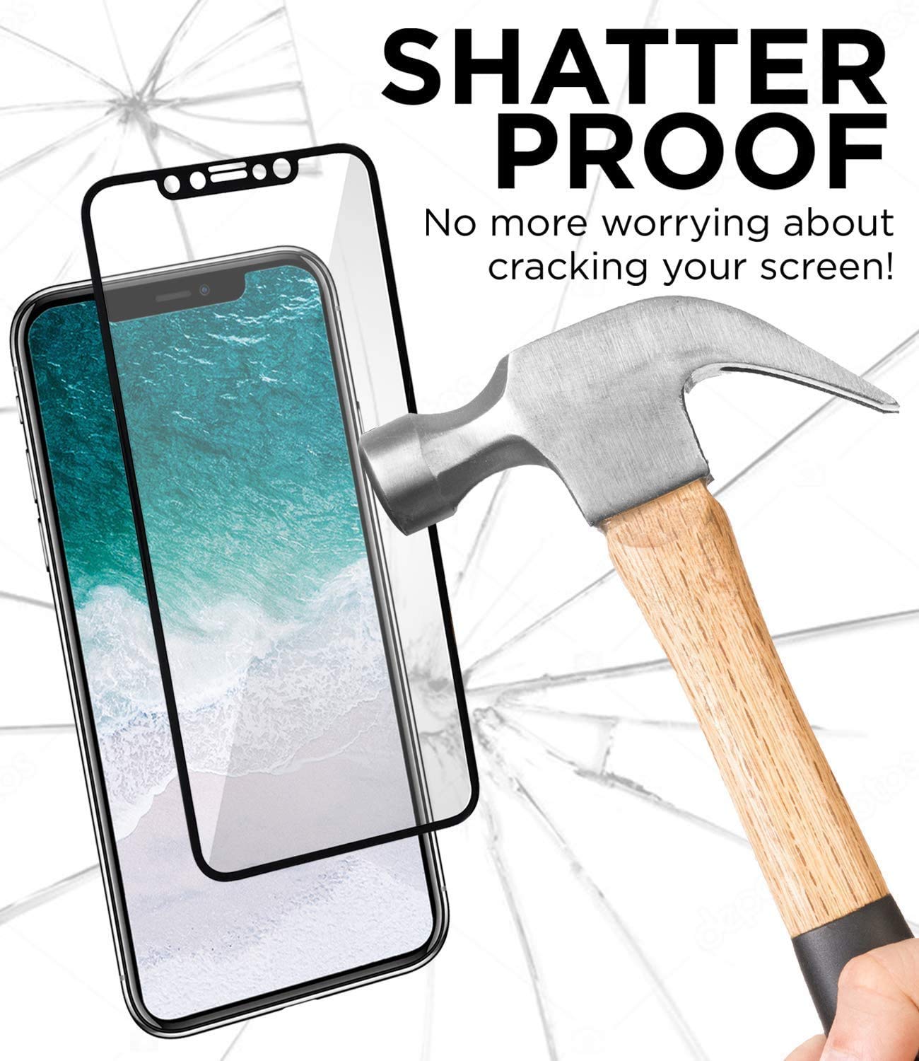 Aduro Tempered Glass Screen Protector for Apple iPhone 11 Pro/iPhone X/XS - 3 Pack Shatterproof Film with HD Clarity & Easy Installation - Perfect for Everyday Protection at Work, Home & Travel