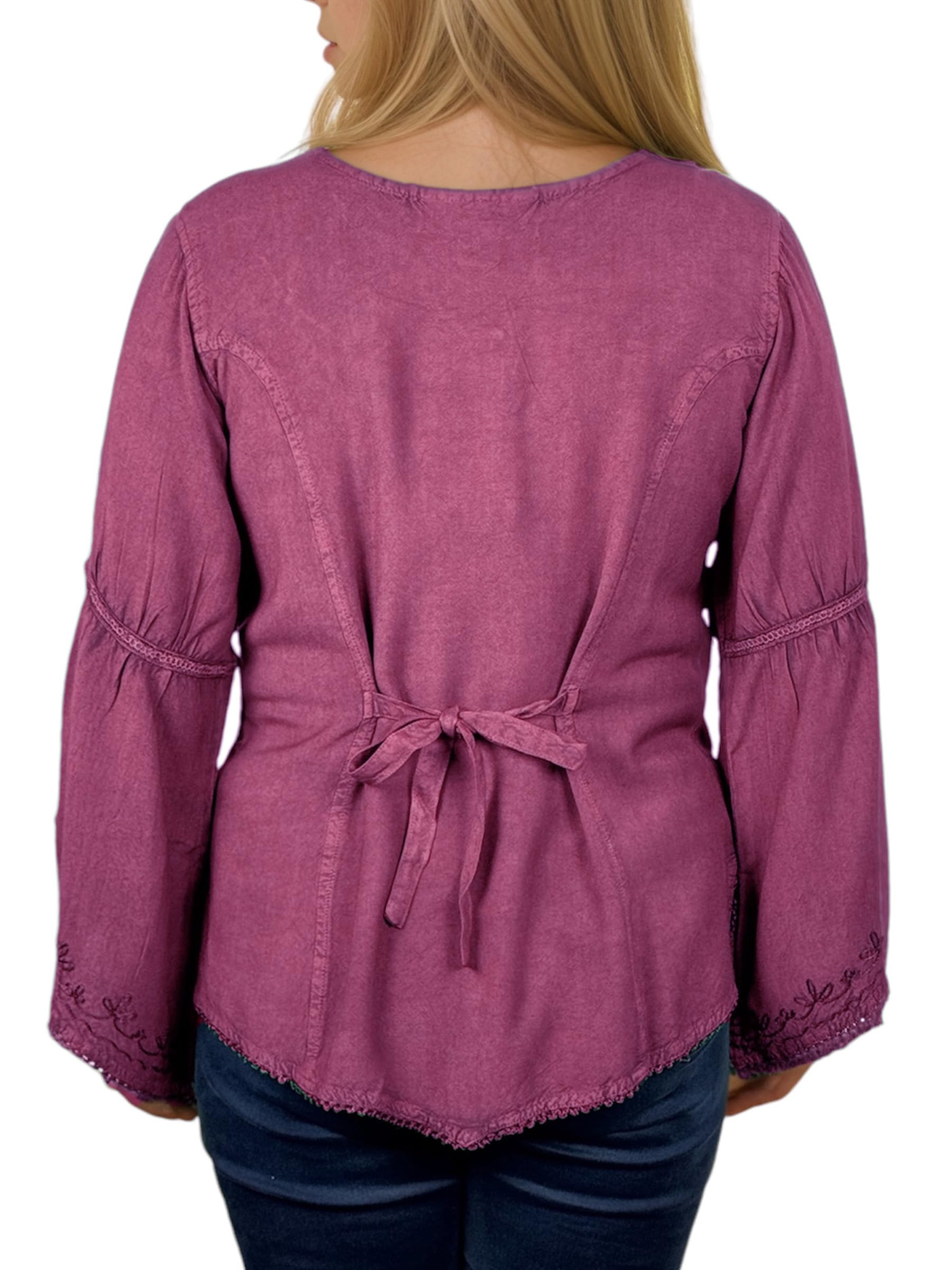 Agan Traders 2025 Long Sleeve Velvet Blouse for Women - Vintage Renaissance Button Down Embroidered Top | Spring Winter Fashion | Perfect for Parties, Weddings & Renaissance Fairs