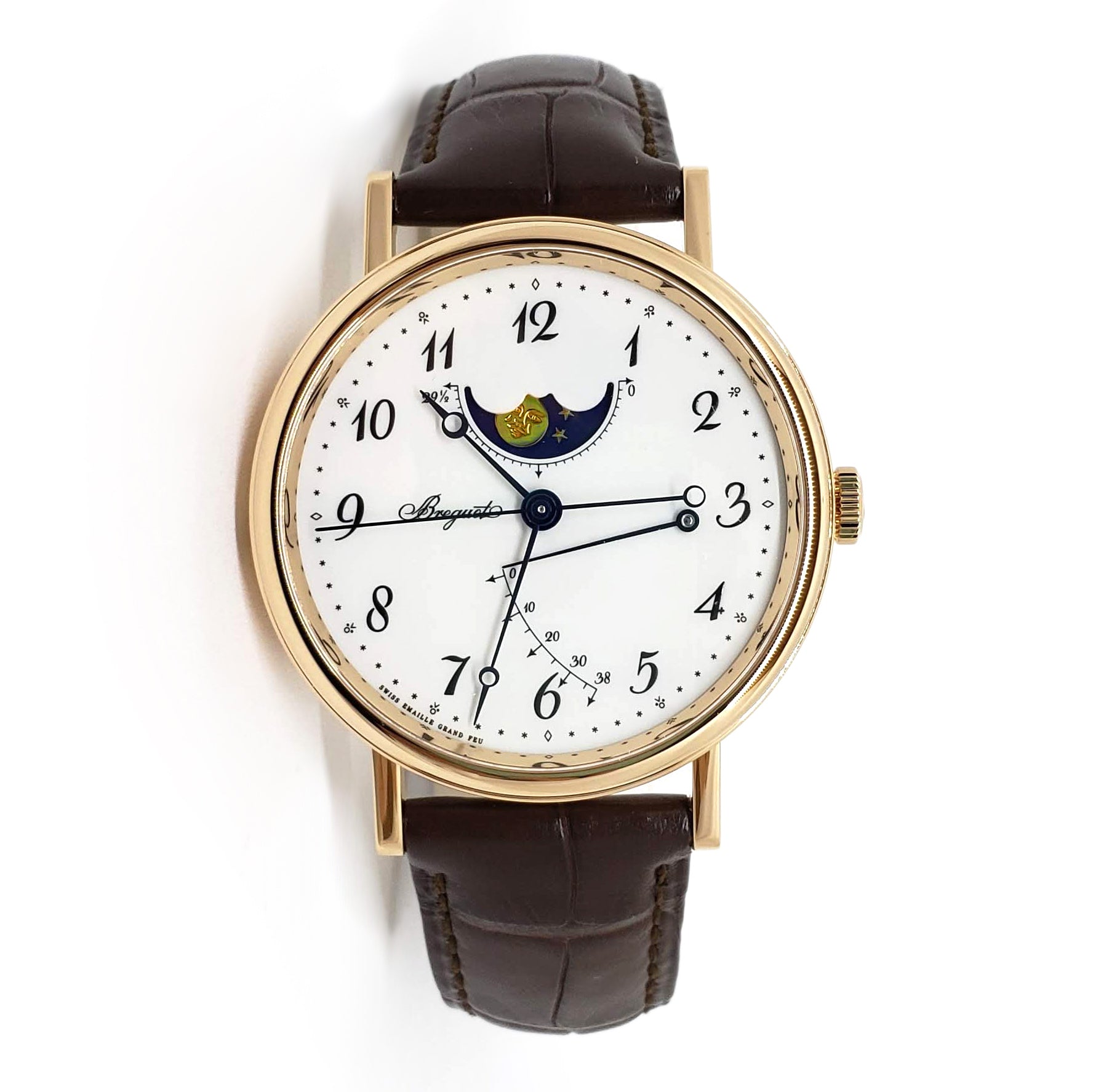 Breguet Classique Moonphase Power Reserve 18K Rose Gold Men's Luxury Watch - Perfect for Formal Events & Business Occasions