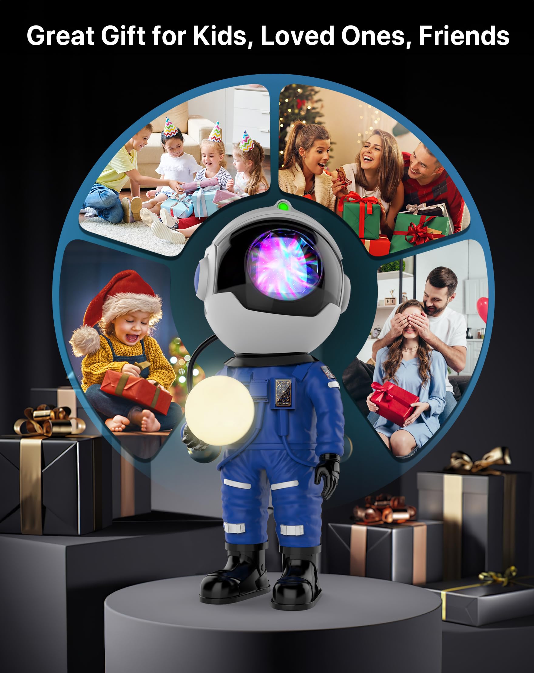 Rossetta Astronaut Galaxy Projector - Starry Night Light for Bedroom & Kids Room with Timer & Remote Control | Space-Themed Room Decor for Adults & Teens | Perfect Gift for Christmas & Birthday | Create Relaxing Atmosphere for Sleep, Meditation & Romantic Nights