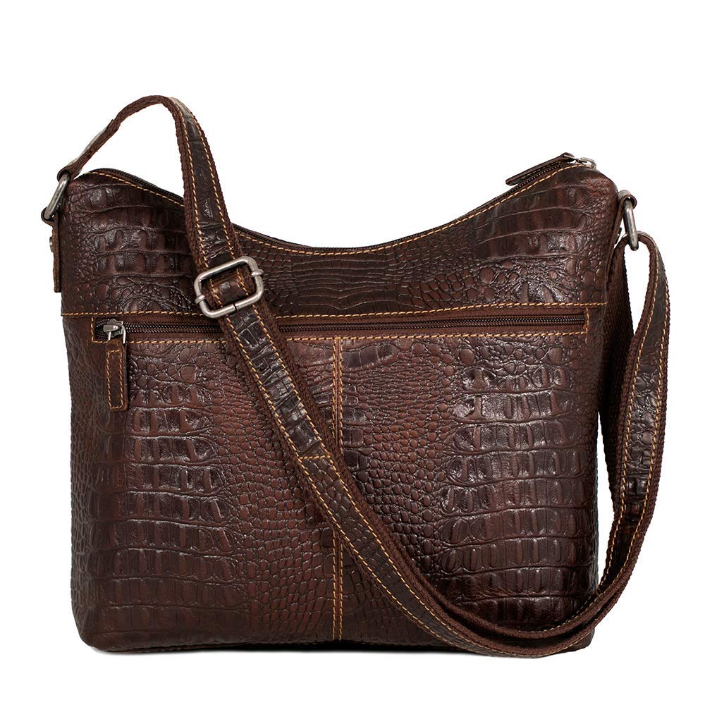 Premium Hornback Crocodile Hobo Handbag #HB814 - Stylish & Durable for Work, Travel & Everyday Use