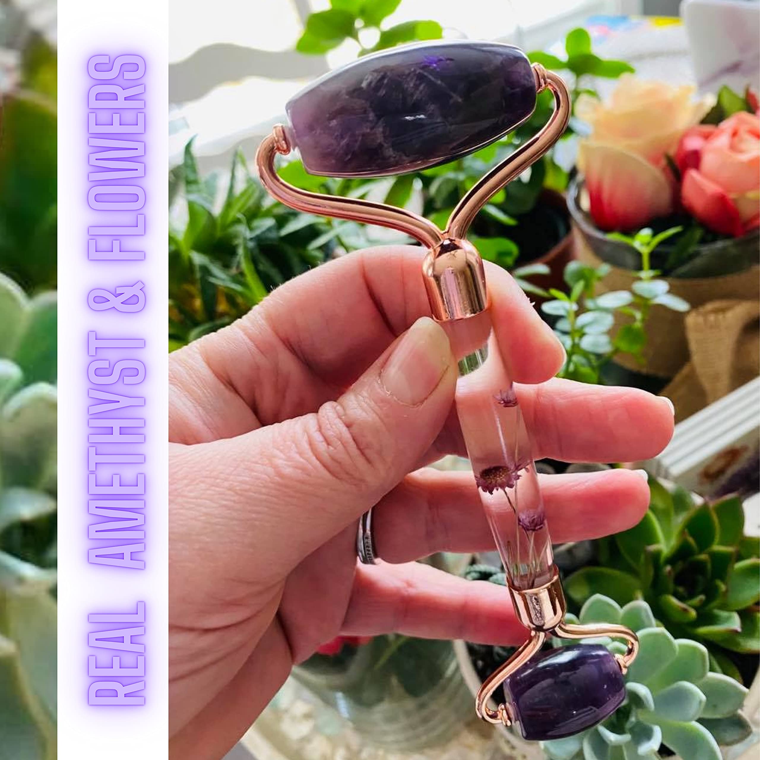 Amethyst Spa Gift Set for Women - Relaxation & Self-Care Kit with 3 Purple Crystal Pieces | Perfect Birthday, Anniversary & Spa Day Gifts for Her