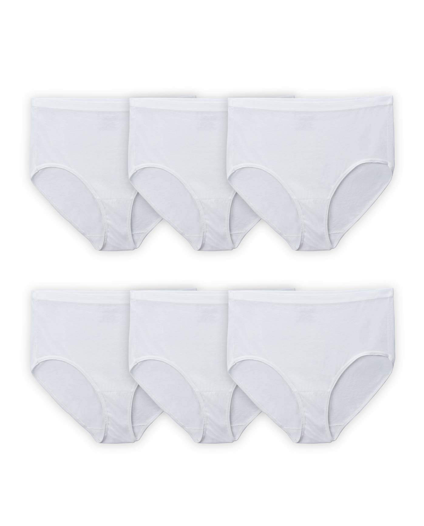 Fruit of the Loom Women's Plus Size Cotton Underwear Briefs - Soft Comfort Fit, White (Pack of 12) | Everyday Wear, Sleep & Lounge | US Size 12