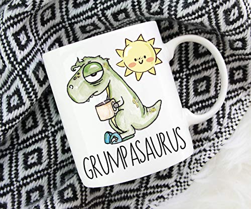 Funny Coffee Mug for Men - Sarcastic Grumpy Dinosaur Gift for Coffee Lovers | Perfect Office Desk Gift & Morning Brew Humor