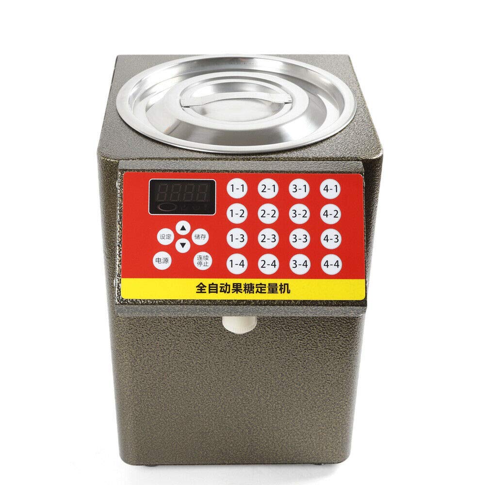 110V/60Hz Commercial Fructose Dispenser - 8000CC Bubble Tea Sugar Pump for Boba Shop, Coffee & Dessert Making - Precise Quantitative Machine for Milk Tea, Smoothies & Beverage Preparation