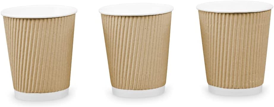Premium 8 oz Ripple Paper Cups - 500 Pack | Eco-Friendly, Insulated & Disposable Hot Drink Cups for Coffee, Tea & Cocoa | Made in USA | Ideal for Home, Office, Restaurants & Coffee Shops | Perfect for Morning Coffee, Office Breaks & Takeout Beverages