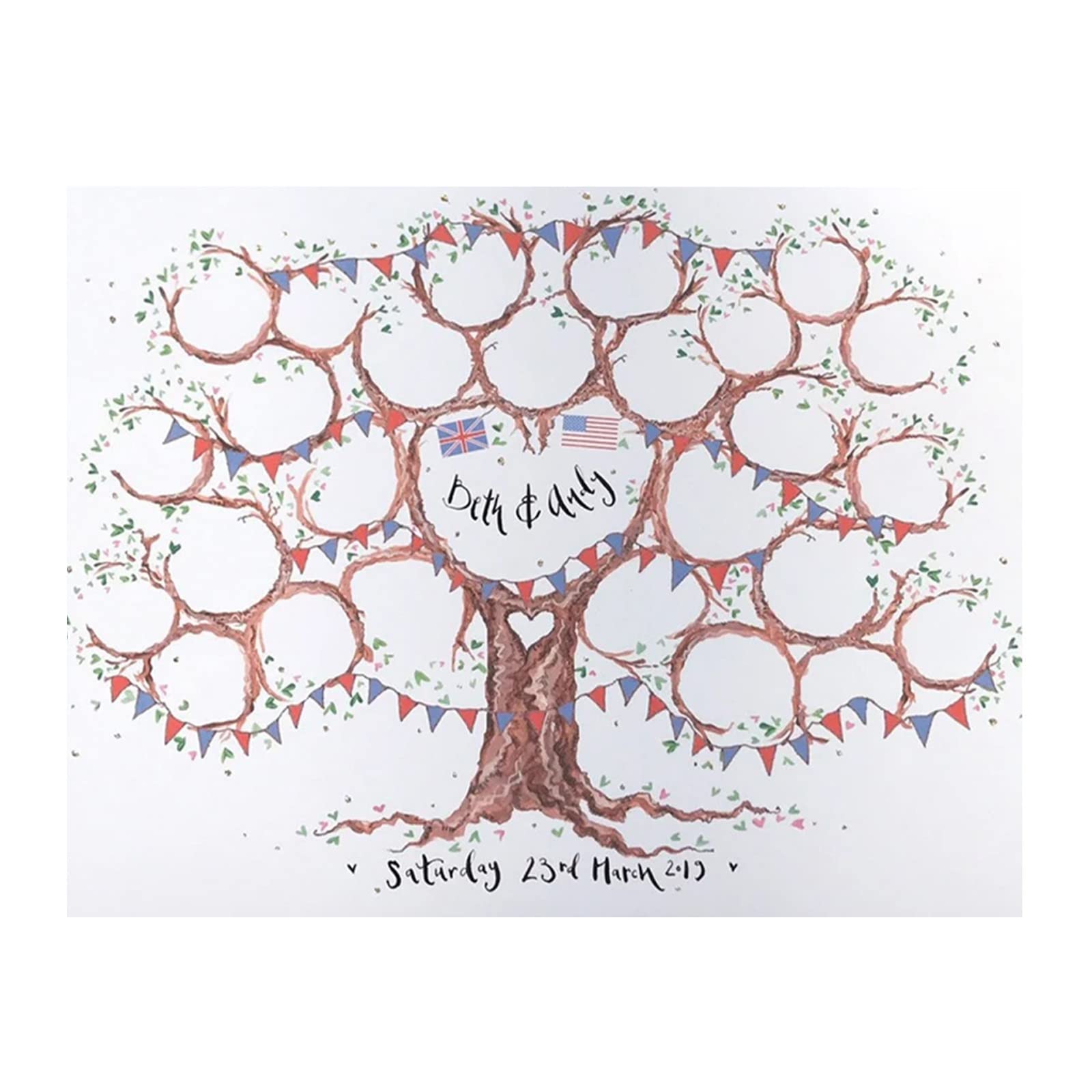 Personalized Kids Party Decorations & Wedding Guest Book - Multicolor Anniversary Party Scene Decor for Birthdays, Weddings, Baby Showers & Special Events