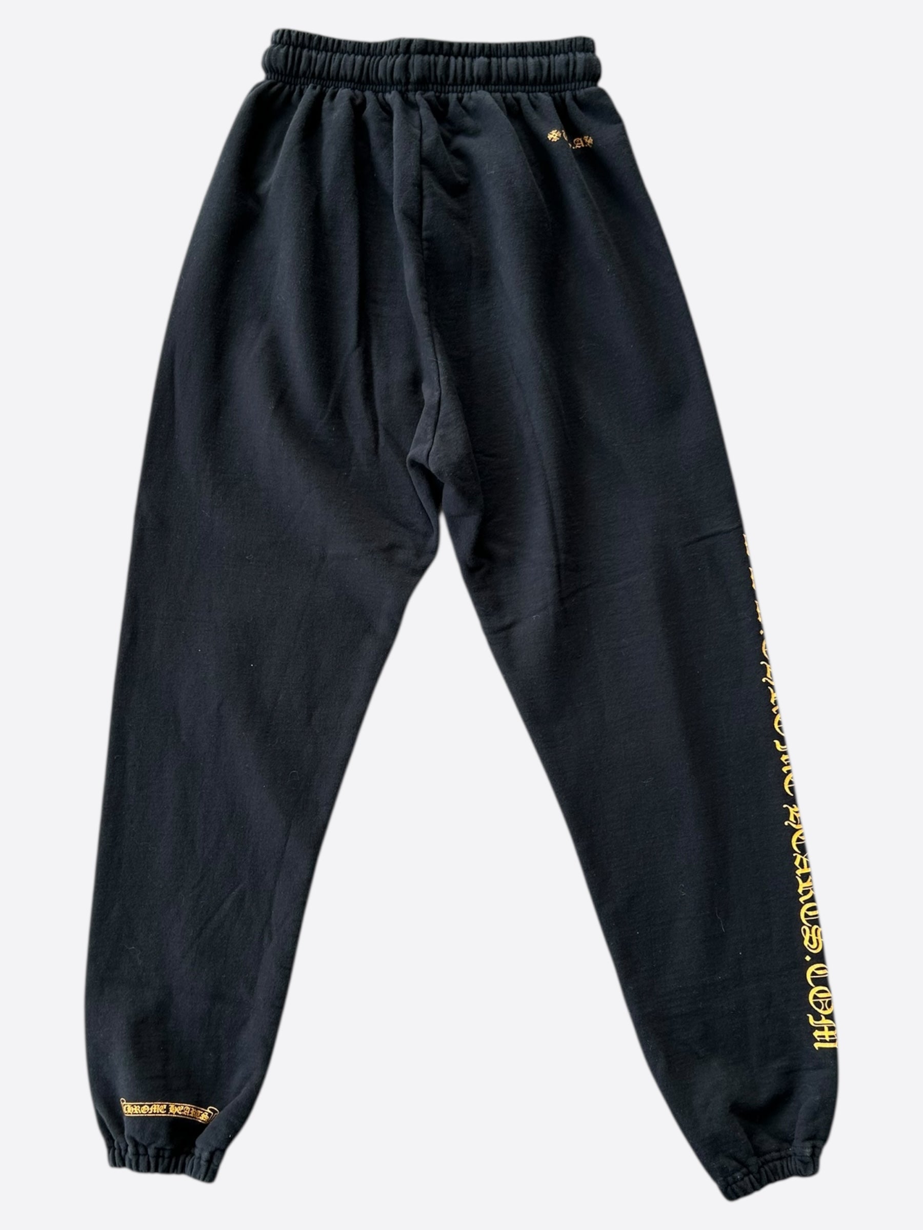 Chrome Hearts Black & Yellow Horseshoe Logo Sweatpants - Online Exclusive | Stylish & Comfortable for Casual Wear, Street Fashion & Lounge