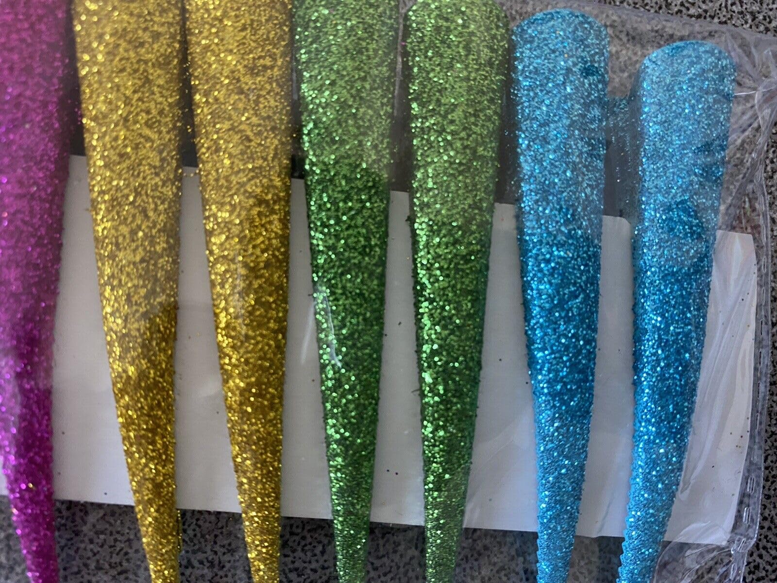 Glitter Metal Alligator Hair Clips - 6 Colors, 12 Clips (5 Inches) - Perfect for Women, Girls, Parties & Everyday Hairstyles - Pack of 6