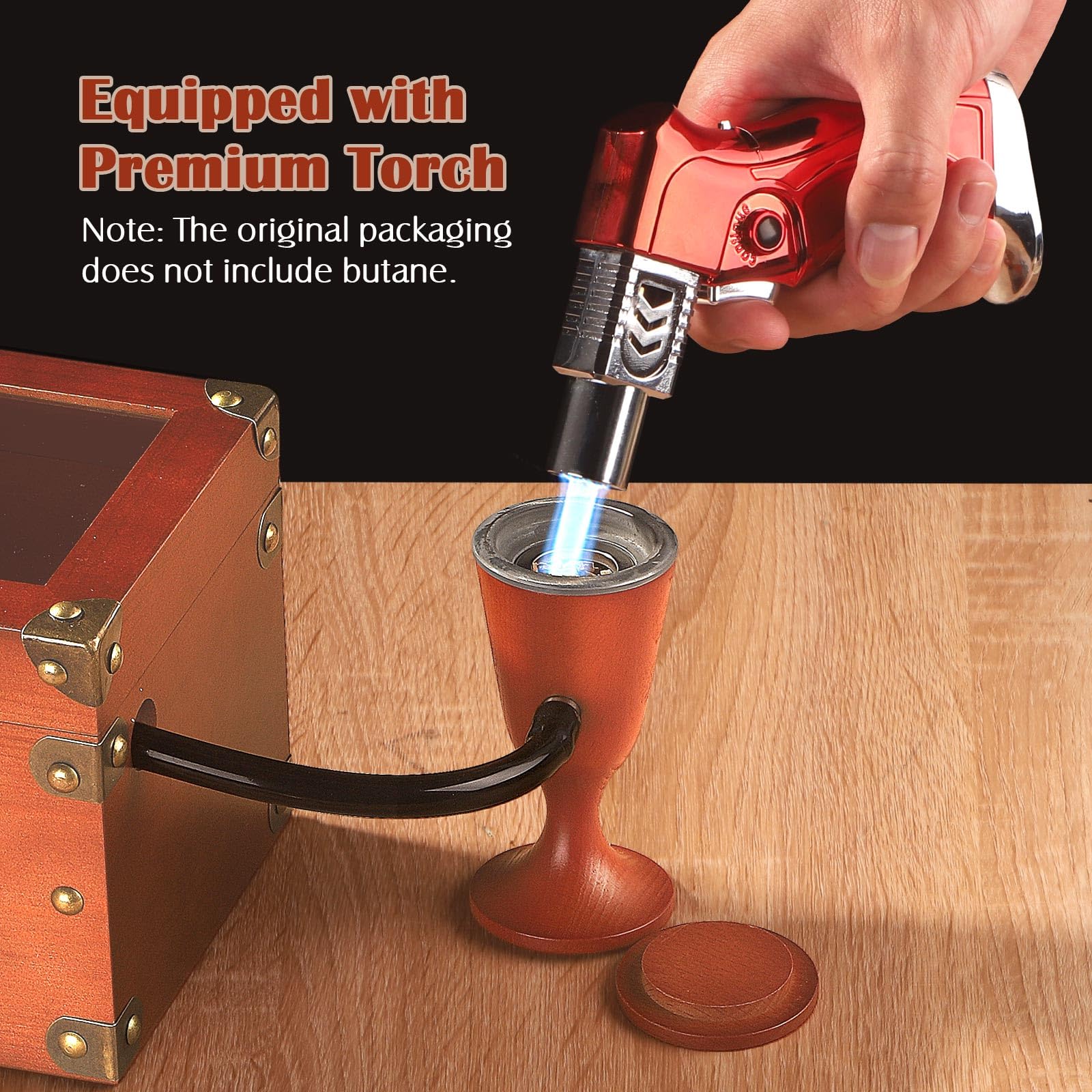 Premium Cocktail Smoker Kit - Whiskey & Bourbon Smoking Gun with 4 Flavor Wood Chips | Old Fashioned Smoker Box for Home Bars | Perfect Anniversary & Birthday Gift for Men, Dad, Husband | No Butane Needed | Great for Cocktail Parties & Home Entertaining