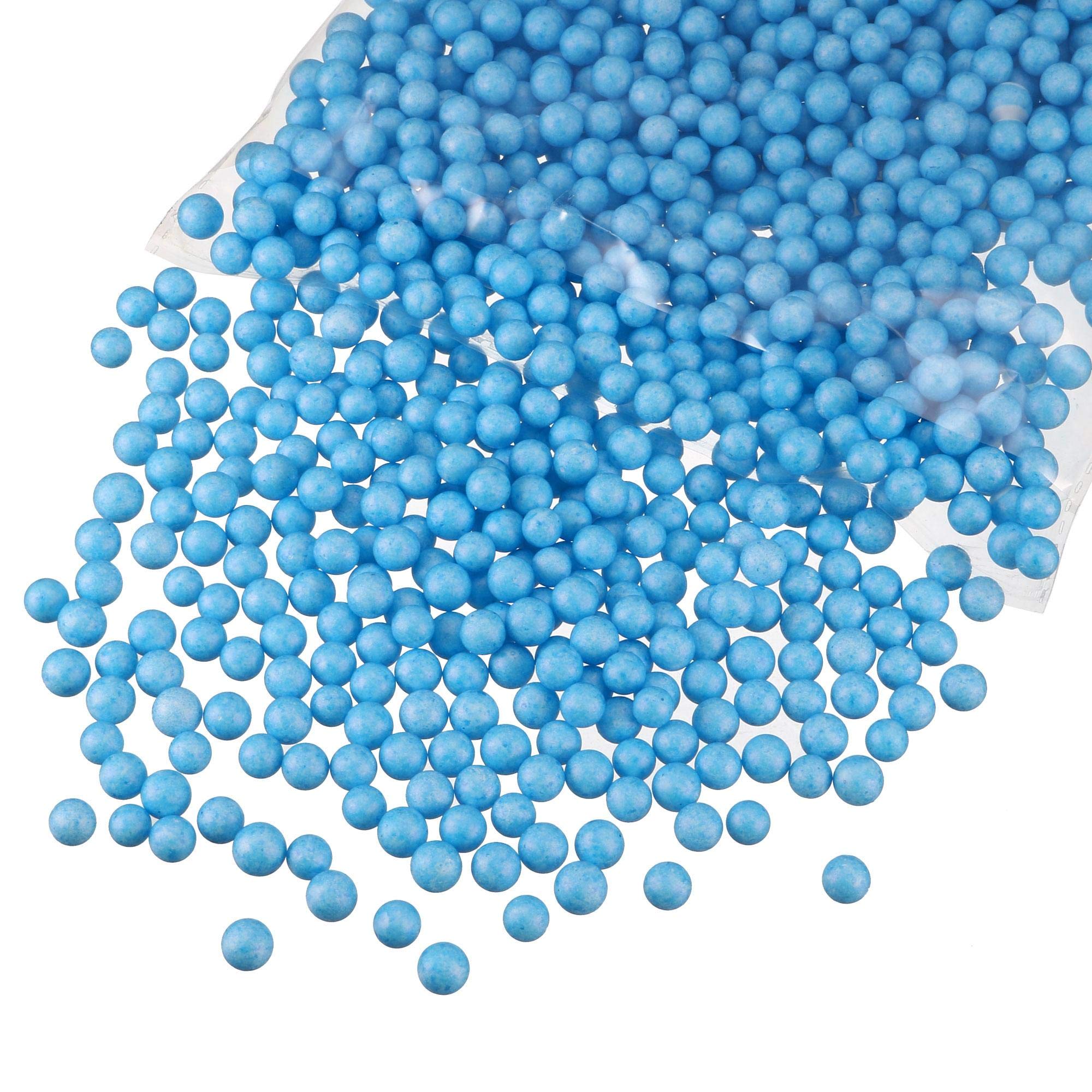 0.3 Inch Blue Polystyrene Foam Ball Beads - 1 Pack Round Craft Beads for DIY Arts, Party Decorations, Vase & Pillow Fillings - Perfect for Home Decor, School Projects, and Creative Crafts
