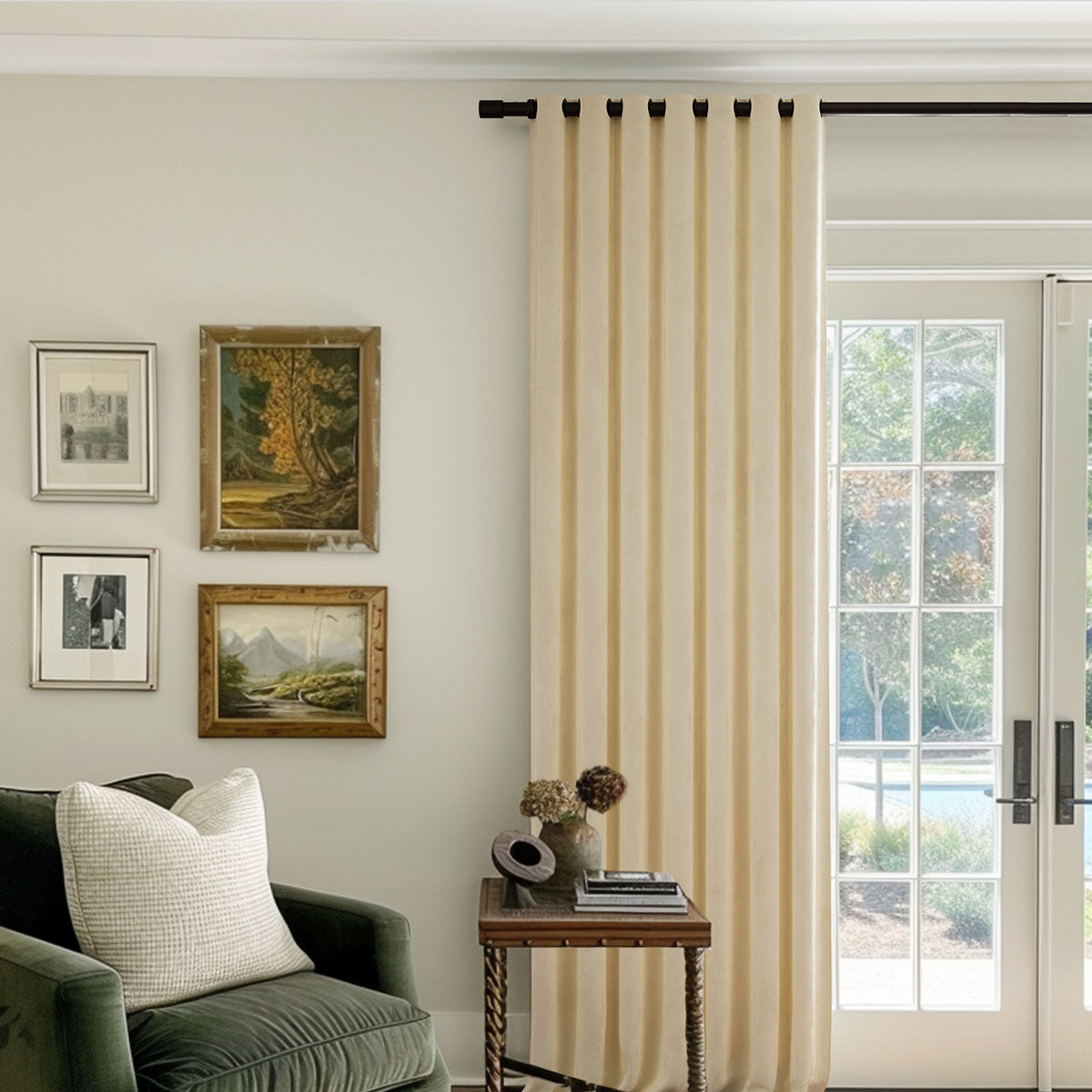 Luxury French Blue Velvet Blackout Curtains - Heavyweight Thermal Insulated Grommet Drapes for Bedroom & Living Room | Elegant Light Blocking Custom Window Treatments
