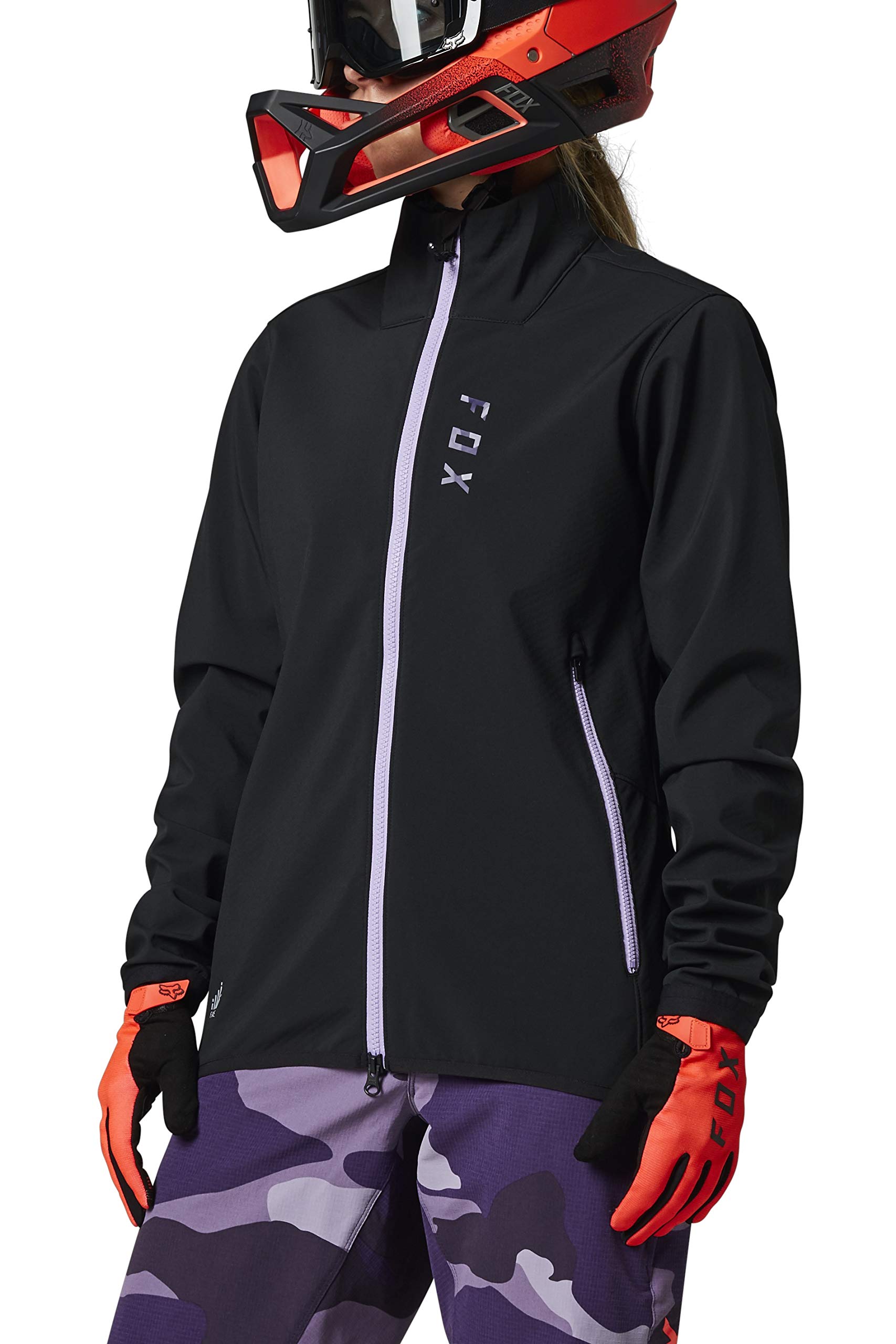Fox Racing Women's Ranger Fire Jacket - Black/Purple - X-Large - Waterproof Motorcycle Jacket for Off-Road Riding & Outdoor Adventures