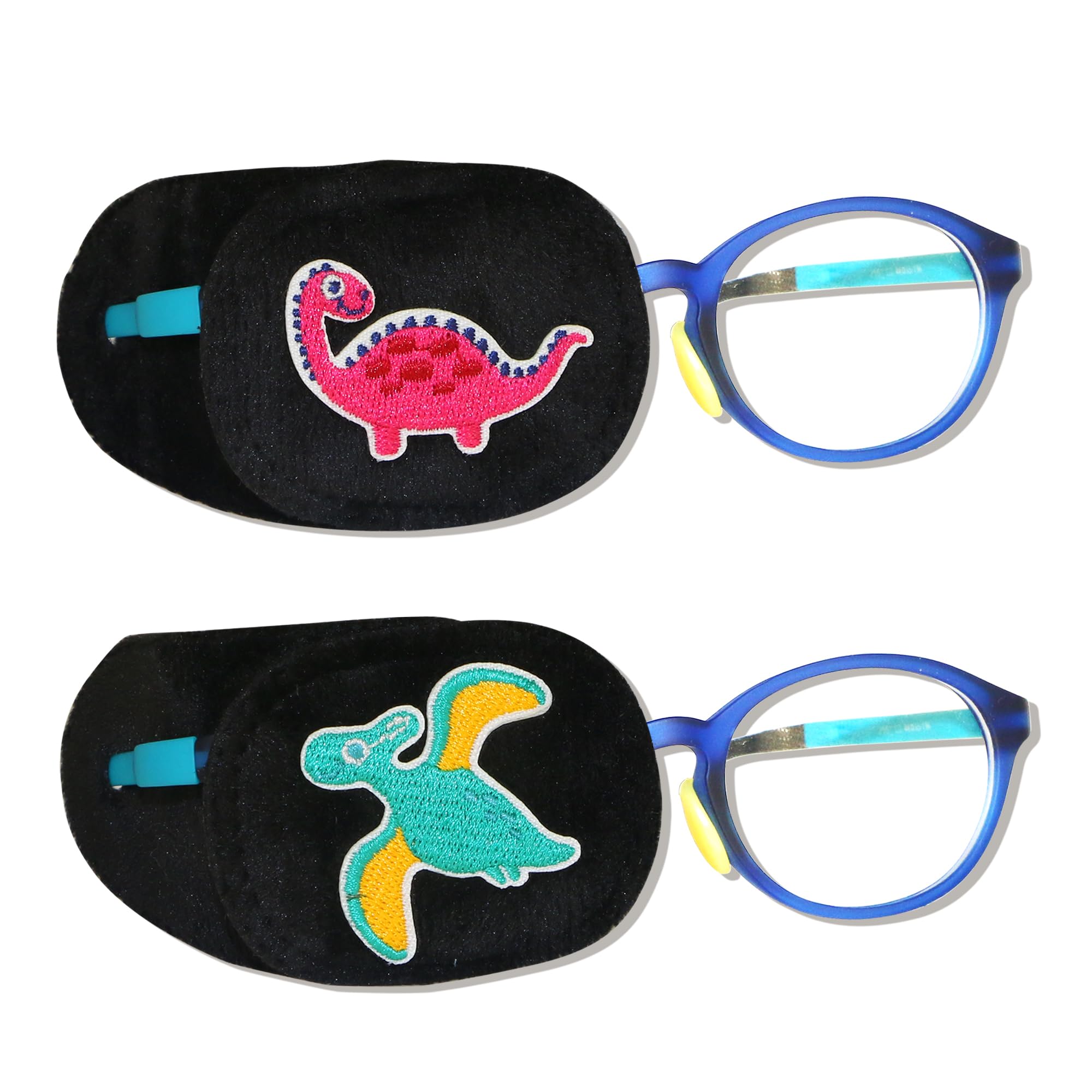 2Pcs Kids Dinosaur Eye Patches for Glasses - Medical Amblyopia & Lazy Eye Treatment for Toddlers & Children (Right Eye) - Perfect for Post-Surgery, Vision Therapy & Daily Wear