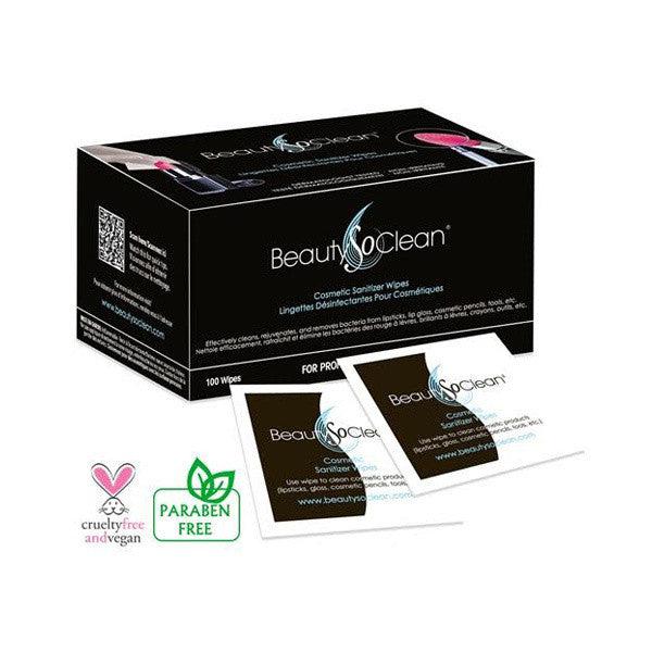 BeautySoClean Cosmetic Sanitizer Wipes - Antibacterial Makeup Brush & Tool Cleaning Wipes for Professional Salon & Home Use - Keep Your Beauty Tools Hygienic & Safe