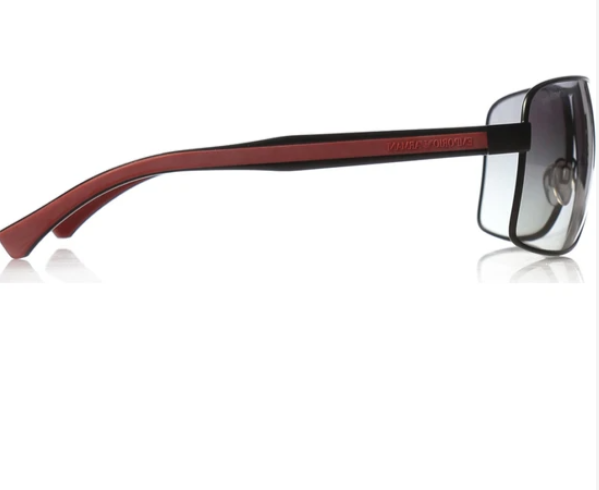 Emporio Armani EA 2001 3001/11 Black Red/Black Rectangle Men's Sunglasses | Polarized UV Protection | Fashion Luxury Shades for Driving, Travel & Outdoor Activities