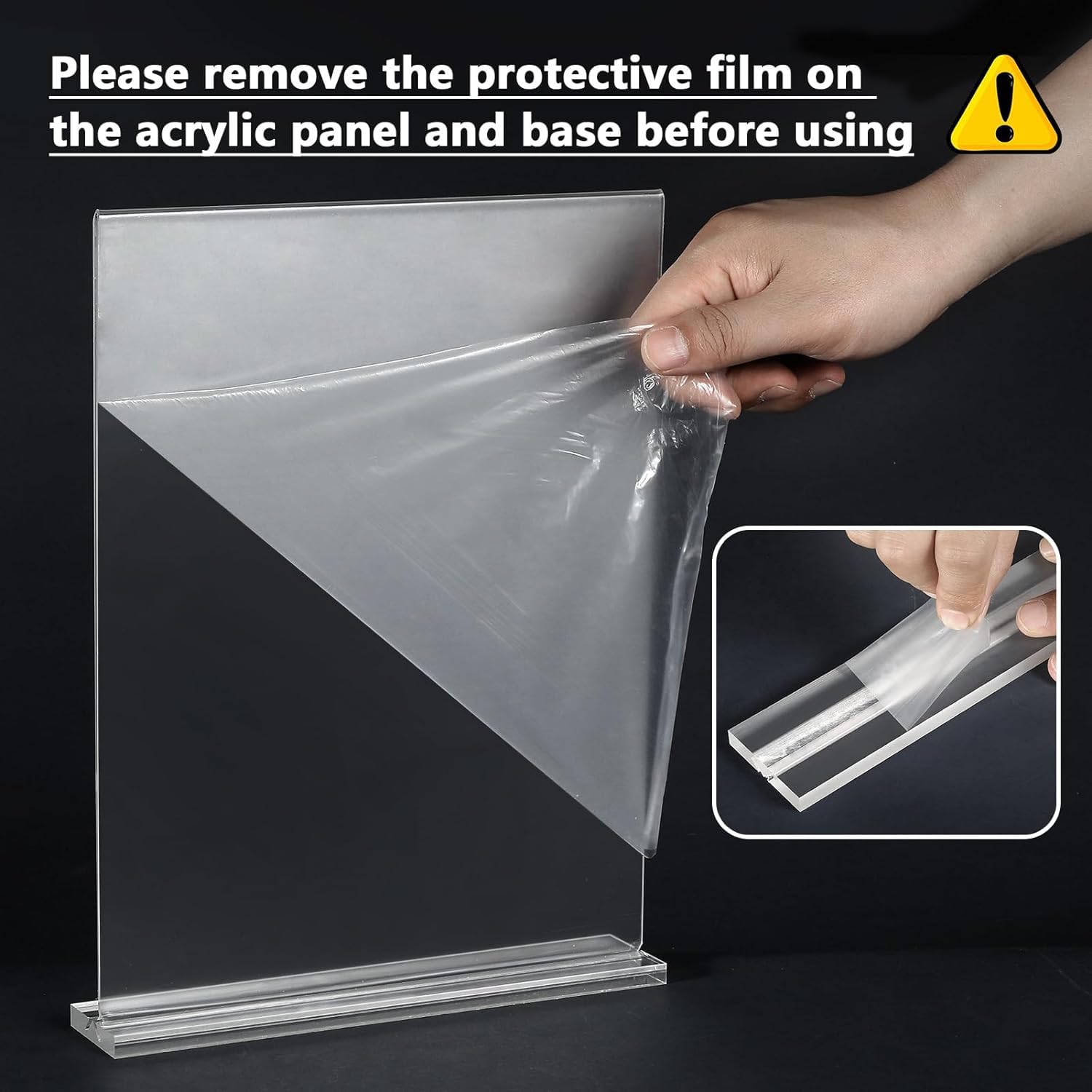 2 Pack Acrylic Sign Holder 8.5x11 Vertical Double-Sided Display Stand - Perfect for Restaurant Menus, Retail Promotions & Office Signage