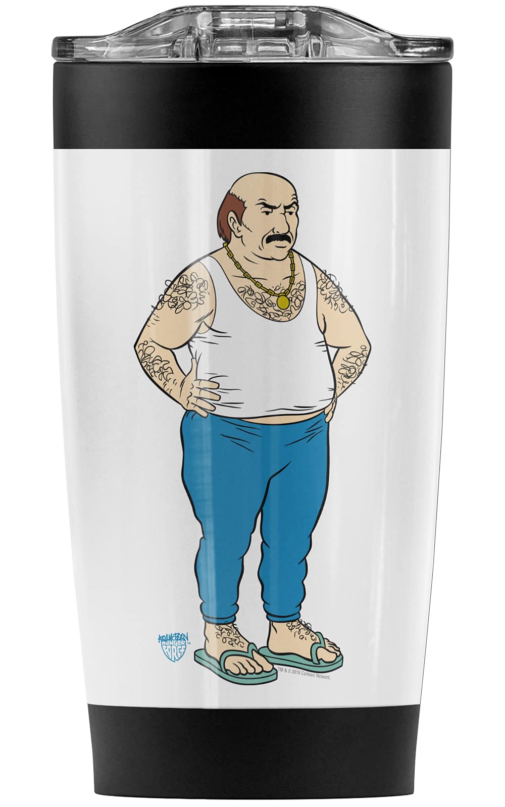 Logovision Aqua Teen Hunger Force Carl 20oz Stainless Steel Tumbler - Vacuum Insulated Double Wall Coffee Travel Mug with Leakproof Sliding Lid | Keeps Hot & Cold Beverages Perfect Temperature | Ideal for Office, Commuting, Camping & Outdoor Adventures