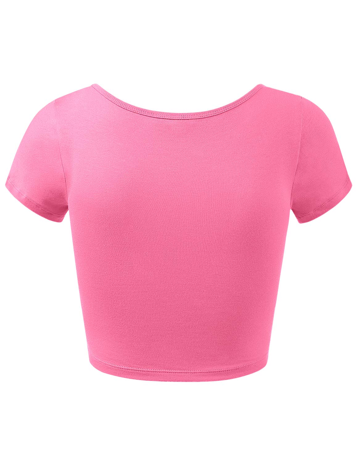Women's Cotton Scoop Neck Crop Top - Short Sleeve Basic Casual Shirt for Summer, Gym, Beach & Everyday Wear