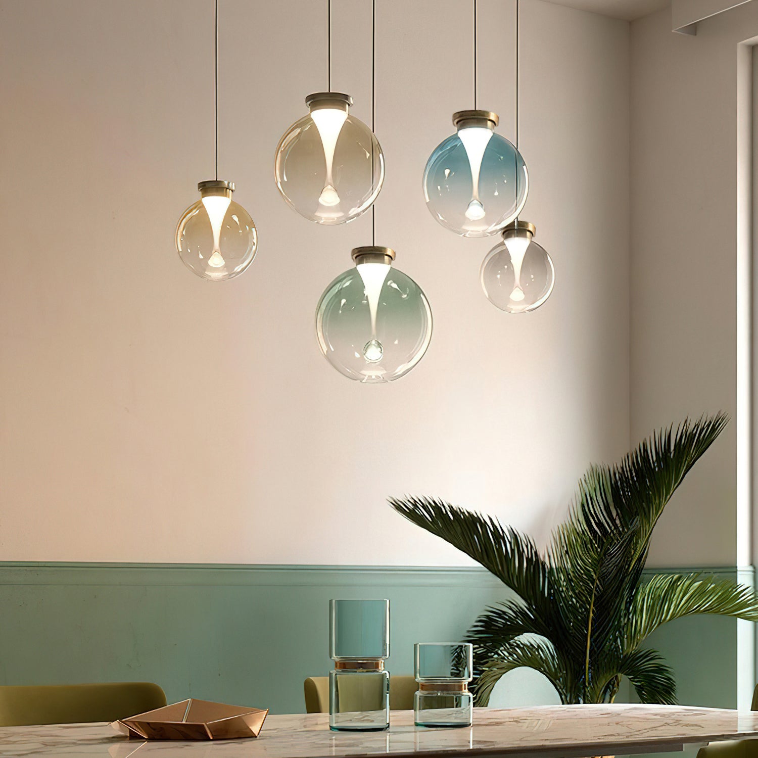 Verve Pendant Light - Modern Hanging Ceiling Lamp for Kitchen Island, Dining Room & Bedroom Lighting - Adjustable Height & Energy Efficient LED Bulb Compatible