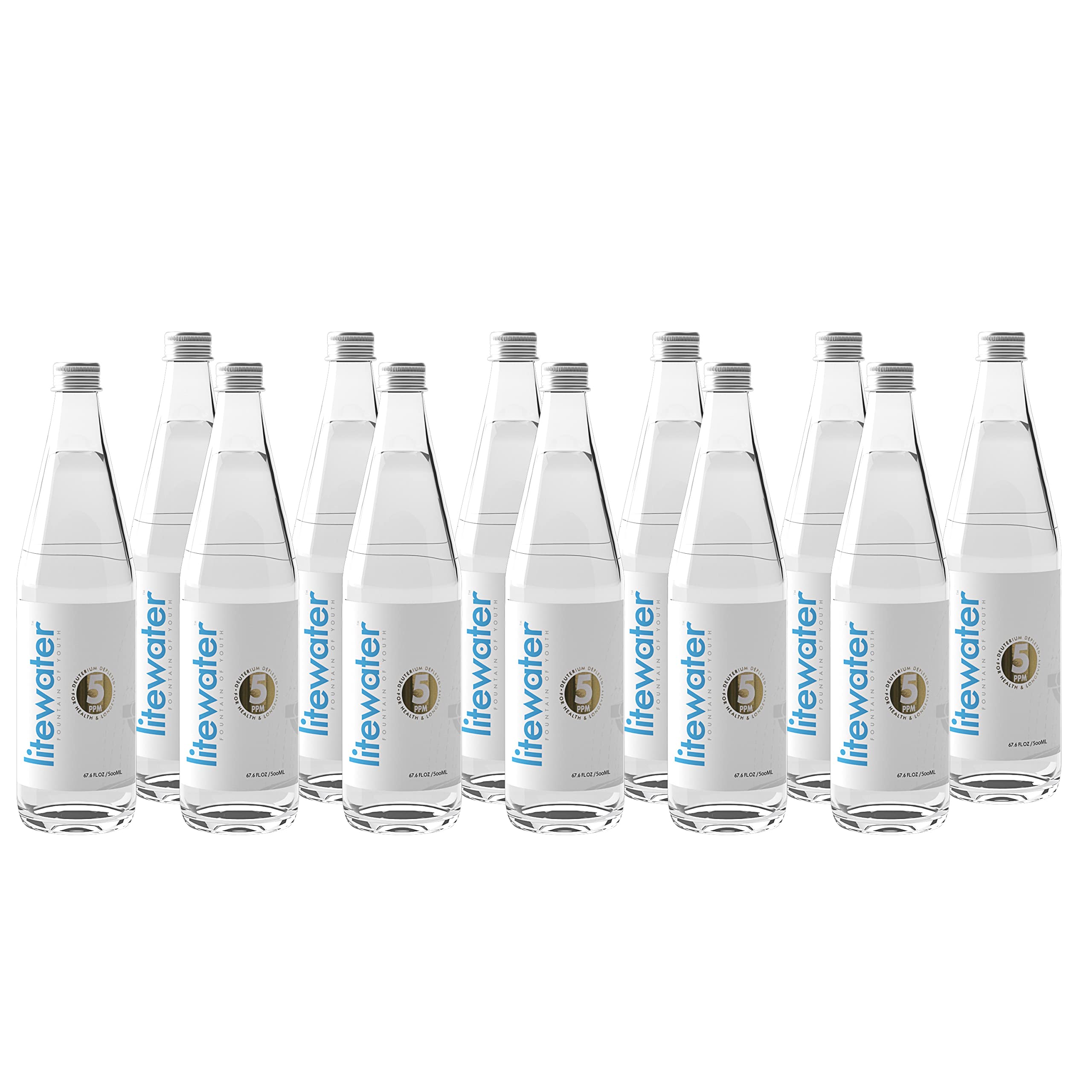 Litewater 5 ppm Deuterium Depleted Water (DDW) - Ultra Pure Low Deuterium Bottled Water for Energy Boost - 12 Pack for Athletes, Fitness Enthusiasts & Outdoor Adventures - Perfect for Post-Workout Recovery, Hiking & Active Lifestyle