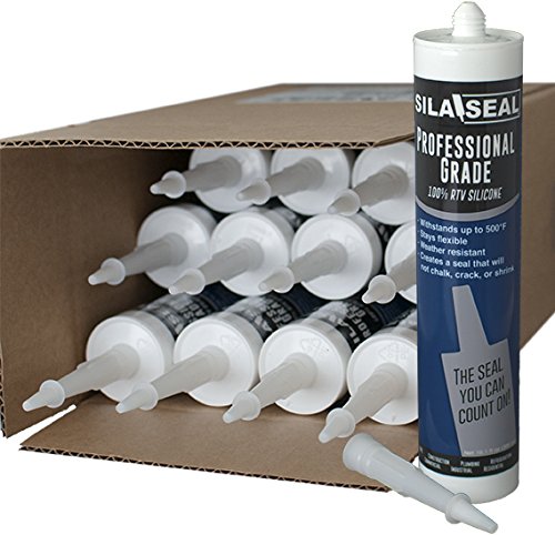 Professional Grade White 100% RTV Silicone Sealant with Reclosable Nozzle - Case of 12 Tubes - Perfect for Home Repairs, Automotive Sealing & DIY Projects