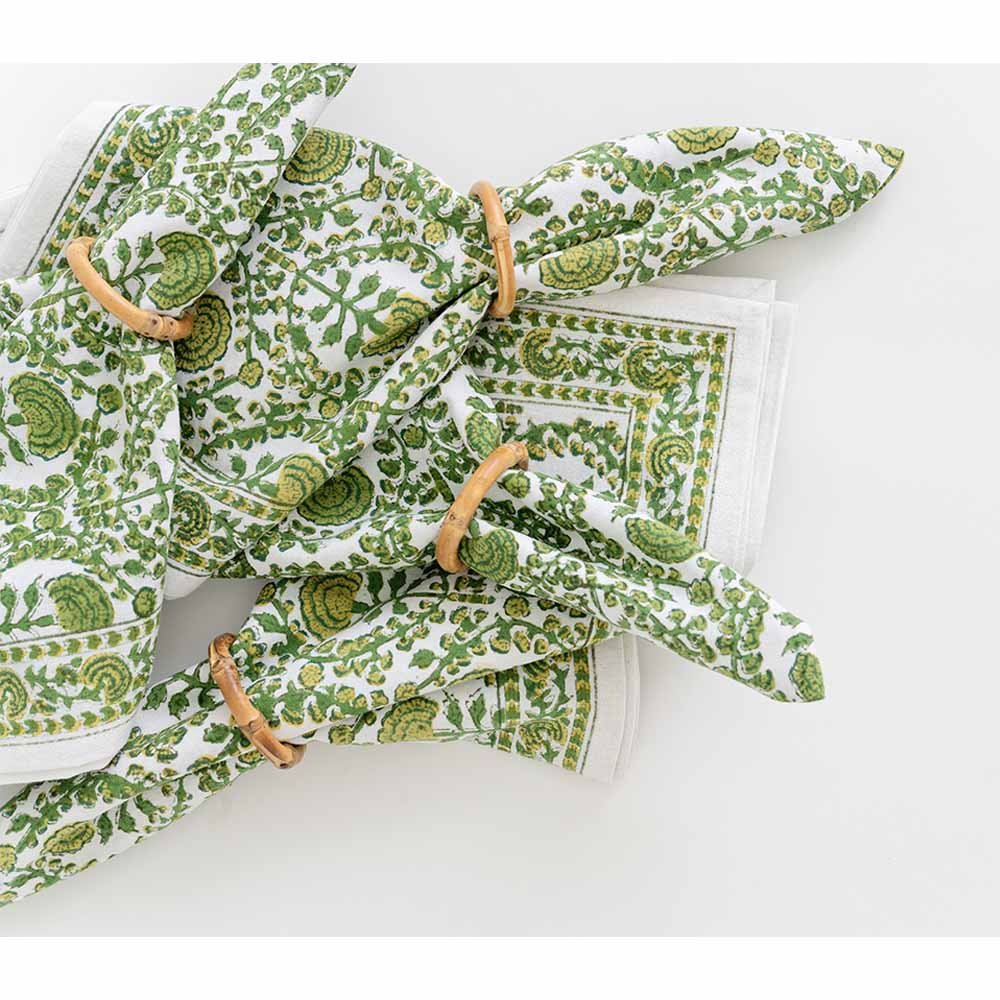 Eco-Friendly Bamboo Round Napkin Rings Set of 4 - Natural Tableware Decor for Wedding, Party & Holiday Dining Decorations