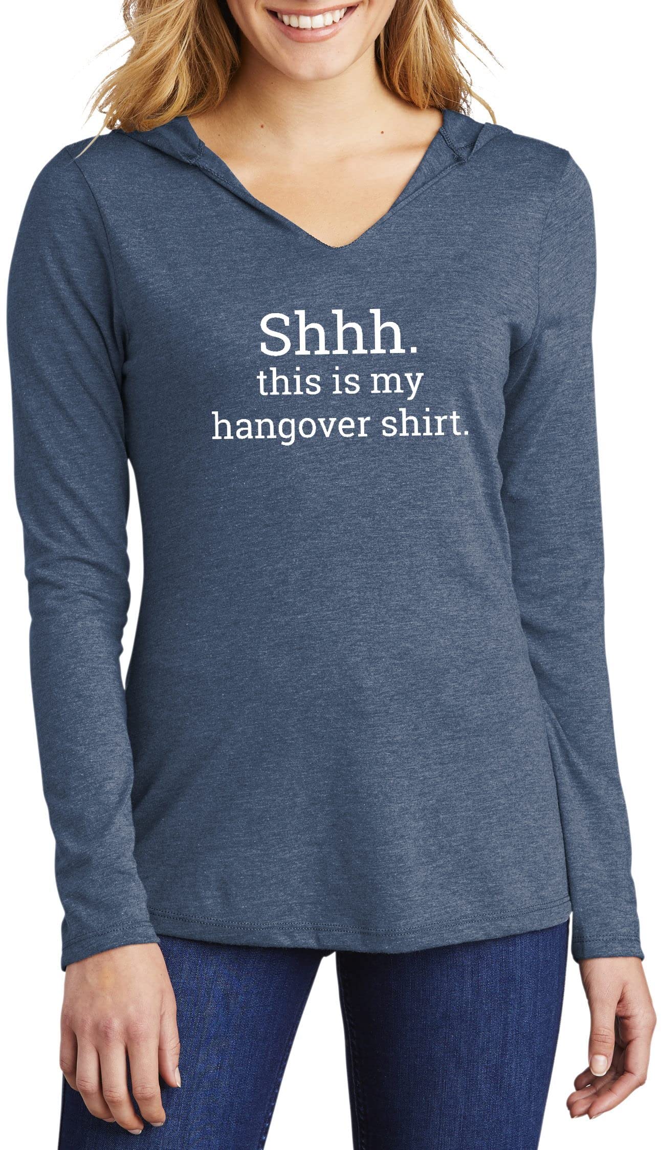 Funny Women's Hangover T-Shirt - 'Shh This is My Hangover' Comical Graphic Tee for Casual Wear & Girls Night Out
