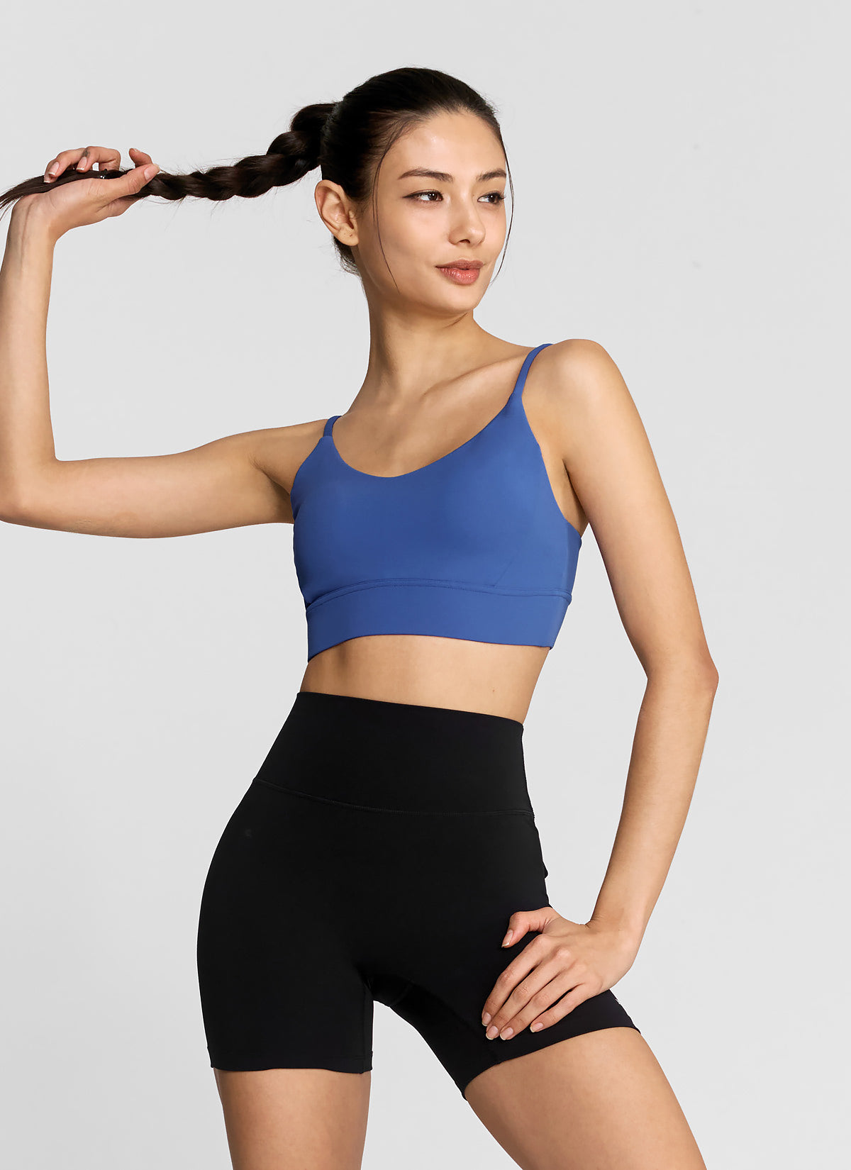 Black Label Signature Breathe V-Neck Sports Bra Top - Comfortable & Supportive for Yoga, Running & Workouts