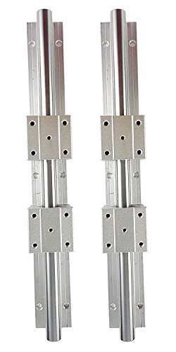 TEN-HIGH SBR20 625mm Linear Guide Rail with 4 SBR20UU Bearing Blocks - High Precision Linear Motion Slide Rails for CNC Machines, 3D Printers, Laser Cutters & Industrial Automation (2 Rails + 4 Blocks)