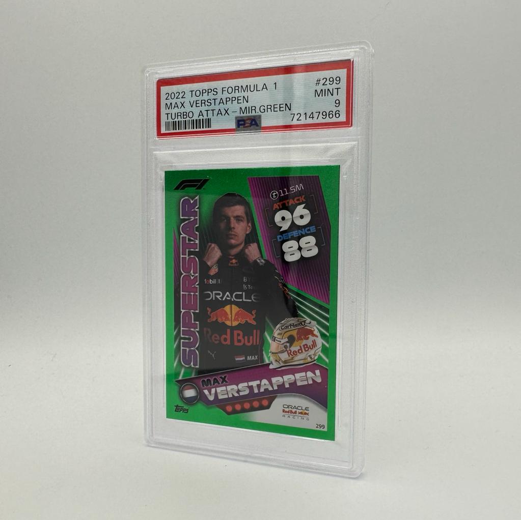 PSA 9 Graded Max Verstappen Turbo Attax 2022 Trading Card Set of 5 Limited to 500 - Perfect for F1 Collectors, Sports Memorabilia Displays & Racing Fans