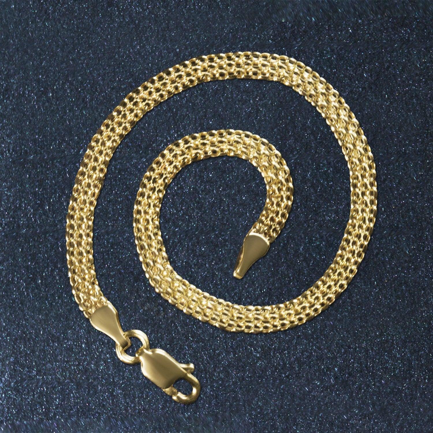 14K Yellow Gold Bismark Bracelet for Women - 3.5mm Wide Classic Chain Bracelet - Perfect for Everyday Wear, Gifts & Special Occasions