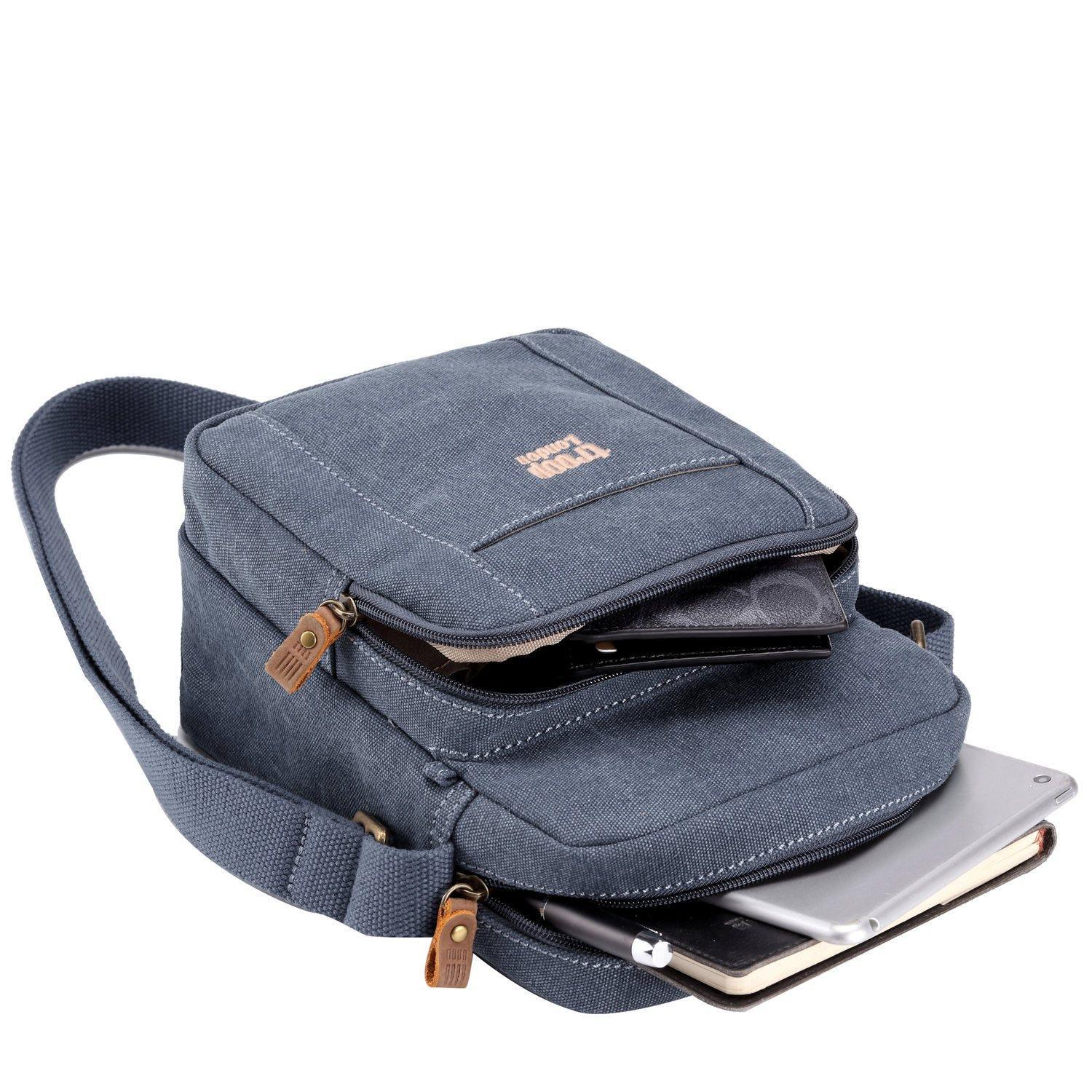TRP0370 Troop London Classic Canvas Crossbody Bag for Men & Women - Stylish & Durable Everyday Shoulder Bag for Work, Travel & Casual Outings